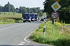 Fahrzeugkolonne des Ortsverbandes verläßt Hamm in Richtung Münster